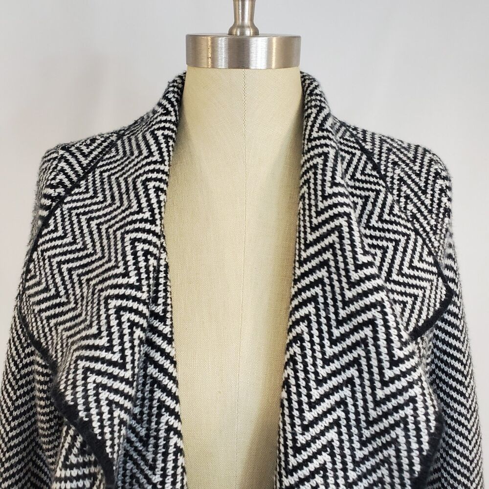 Talbots Herringbone Open Front Draped Cardigan Sw… - image 3